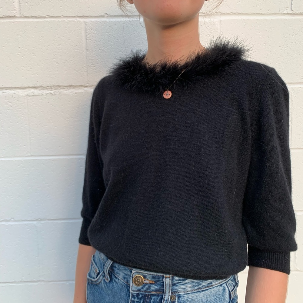 Vintage Feather Knit Top